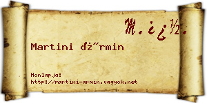 Martini Ármin névjegykártya